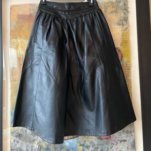 Zara Black Faux Leather Skirt XS